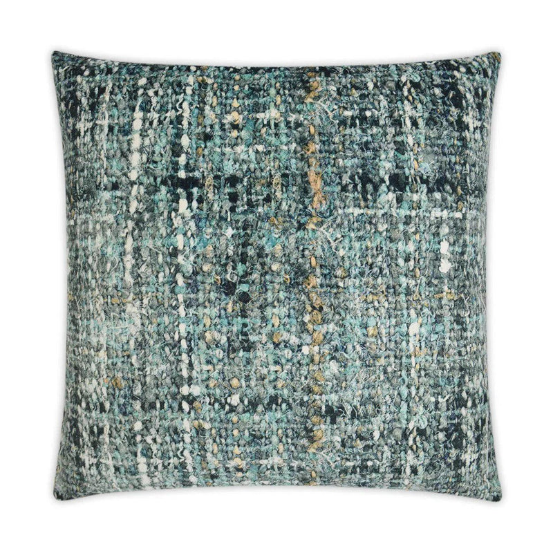 Boucle Seascape Teal Throw Pillow With Insert Throw Pillows LOOMLAN By D.V. Kap