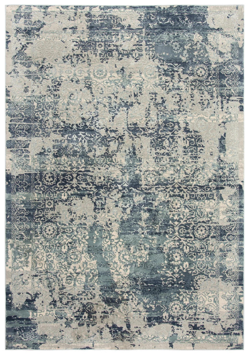 Boul Abstract Blue Kitchen Hallway Runner Rug Area Rugs LOOMLAN By LOOMLAN