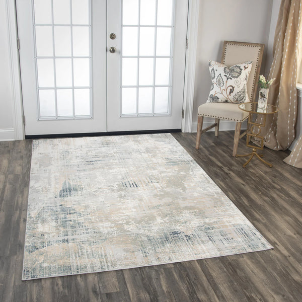 Bove Abstract Blue Kitchen Hallway Runner Rug Area Rugs LOOMLAN By LOOMLAN