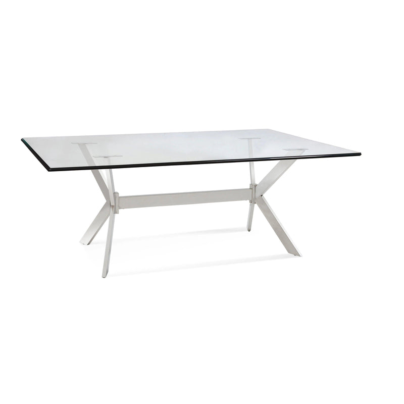 Bowen Glass Rectangular Dining Table Dining Tables LOOMLAN By Bassett Mirror