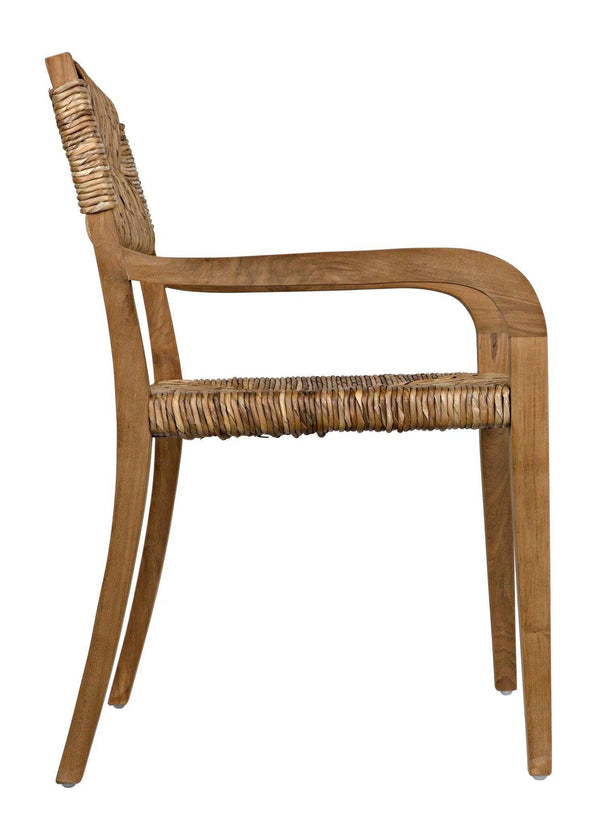 Bowie Teak Wood Arm Chair Dining Chairs LOOMLAN By Noir