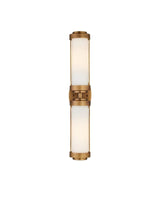 Bowland Metal and Glass Gold Bath Wall Sconce Wall Sconces LOOMLAN By Currey & Co