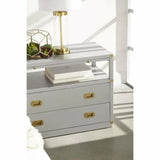 Bradley 2 Drawers Gray Nightstand With Pull Out Tray Nightstands LOOMLAN By Essentials For Living