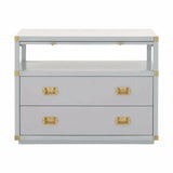 Bradley 2 Drawers Gray Nightstand With Pull Out Tray Nightstands LOOMLAN By Essentials For Living