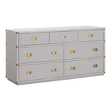 Bradley Wood Dove Gray 7-Drawer Double Dresser Dressers LOOMLAN By Essentials For Living