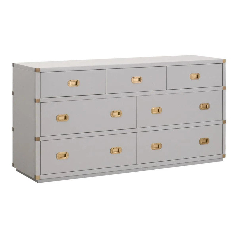 Bradley Wood Dove Gray 7-Drawer Double Dresser Dressers LOOMLAN By Essentials For Living