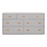 Bradley Wood Dove Gray 7-Drawer Double Dresser Dressers LOOMLAN By Essentials For Living