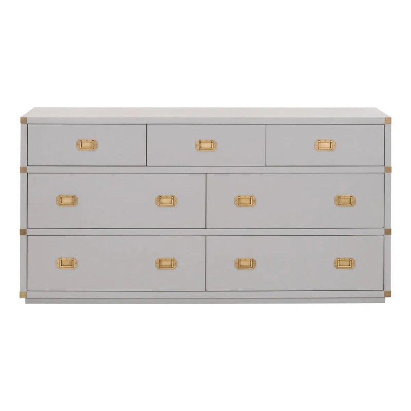 Bradley Wood Dove Gray 7-Drawer Double Dresser Dressers LOOMLAN By Essentials For Living