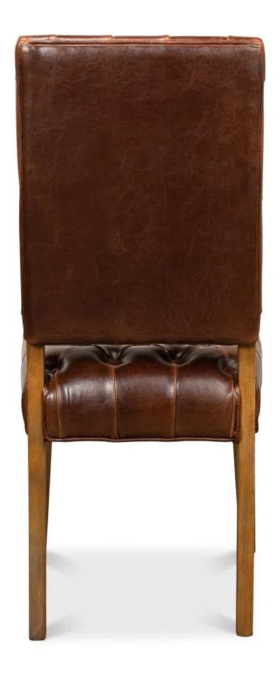 Brady Leather Side Dining Chairs Set of Two Dining Chairs LOOMLAN By Sarreid