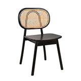 Brahms Chair, Charcoal Black with Caning Dining Chairs LOOMLAN By Noir