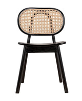 Brahms Chair, Charcoal Black with Caning Dining Chairs LOOMLAN By Noir