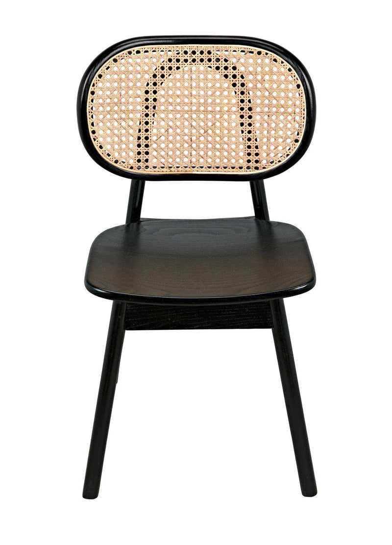 Brahms Chair, Charcoal Black with Caning Dining Chairs LOOMLAN By Noir