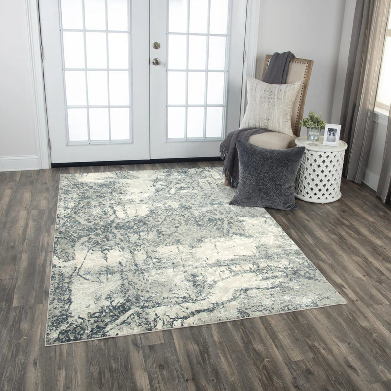 Brai Abstract Gray Kitchen Hallway Runner Rug Area Rugs LOOMLAN By LOOMLAN