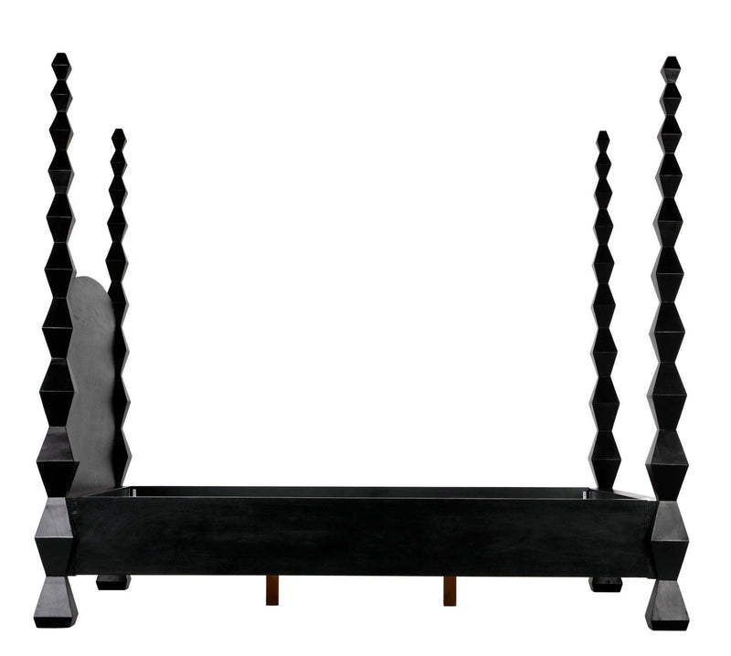 Brancusi Black Wooden Bed Frame Beds LOOMLAN By Noir