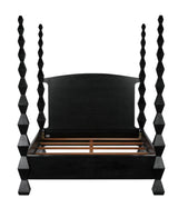 Brancusi Black Wooden Bed Frame Beds LOOMLAN By Noir