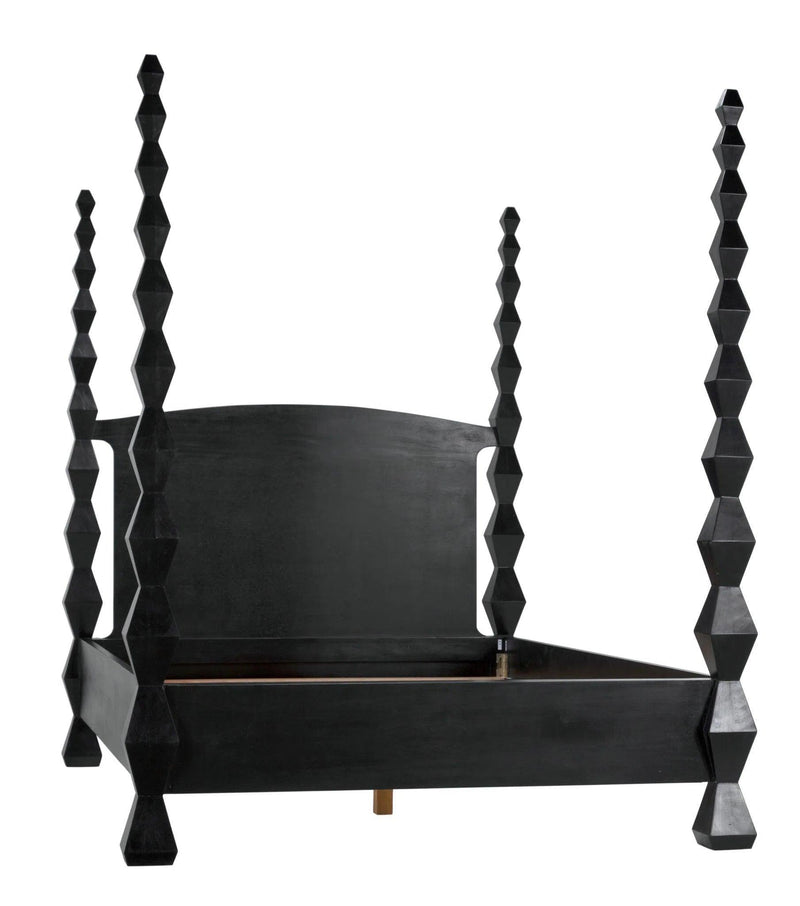 Brancusi Black Wooden Bed Frame Beds LOOMLAN By Noir