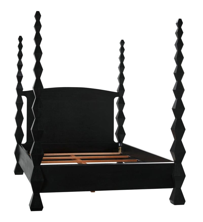 Brancusi Black Wooden Bed Frame Beds LOOMLAN By Noir