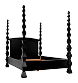 Brancusi Black Wooden Bed Frame Beds LOOMLAN By Noir