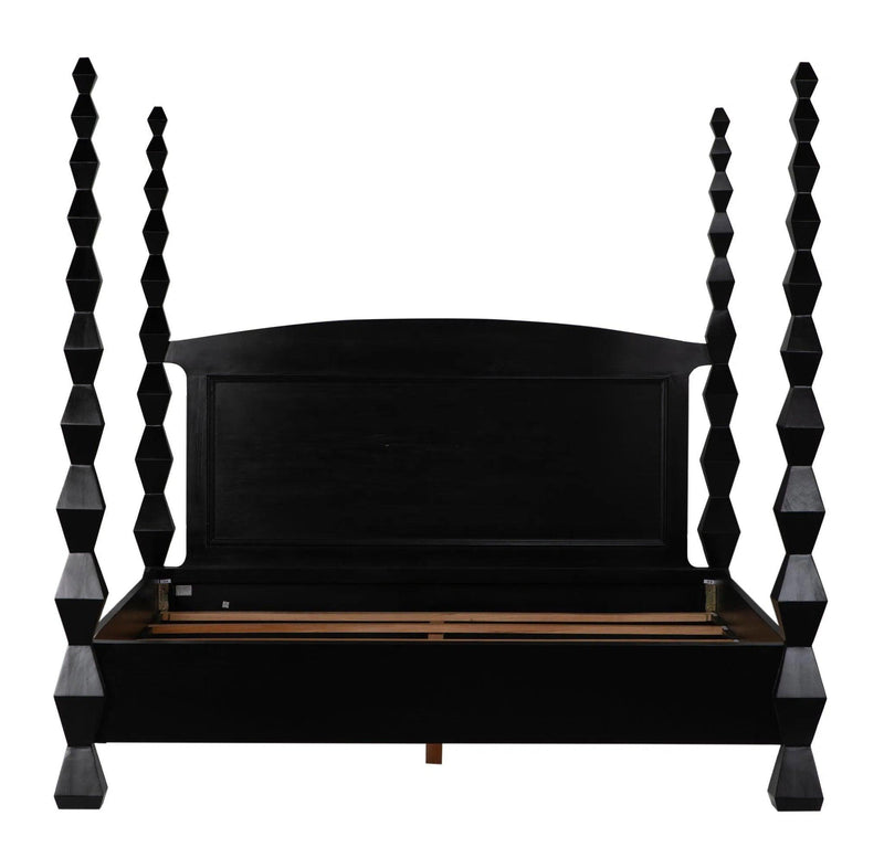 Brancusi Black Wooden Bed Frame Beds LOOMLAN By Noir