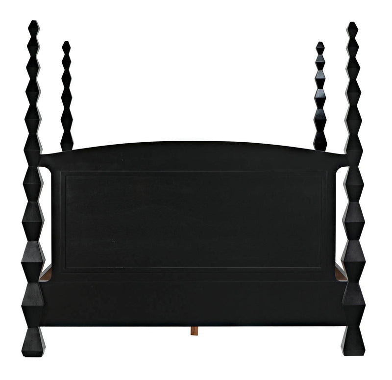 Brancusi Black Wooden Bed Frame Beds LOOMLAN By Noir