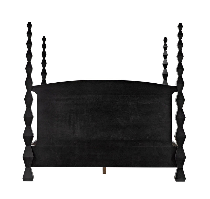 Brancusi Black Wooden Bed Frame Beds LOOMLAN By Noir