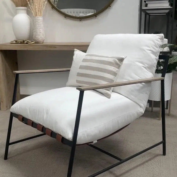 Brando Club Chair White LiveSmart Performance Down & Feather Accent Chairs LOOMLAN By Essentials For Living