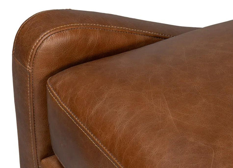 Brandy Slipper Accent Chair In Distilled Leather Accent Chairs LOOMLAN By Sarreid