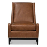 Brandy Slipper Accent Chair In Distilled Leather Accent Chairs LOOMLAN By Sarreid