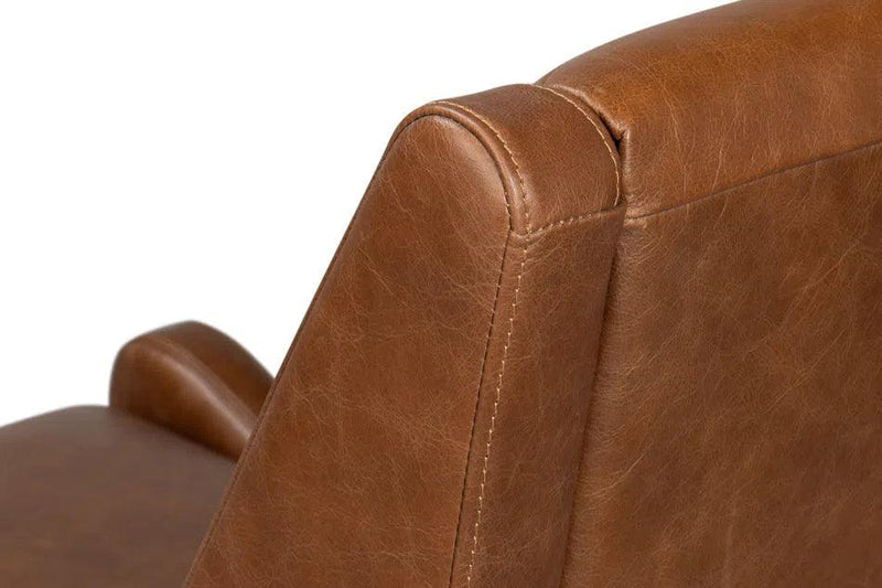 Brandy Slipper Accent Chair In Distilled Leather Accent Chairs LOOMLAN By Sarreid