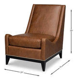 Brandy Slipper Accent Chair In Distilled Leather Accent Chairs LOOMLAN By Sarreid