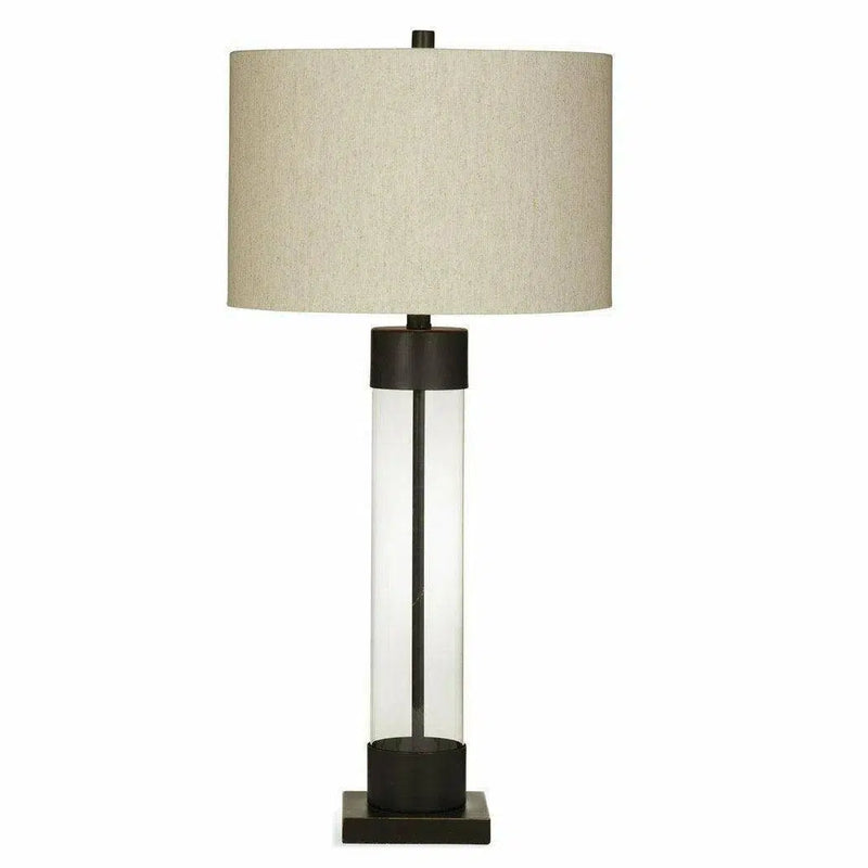 Brannan 33" Tall Glass Gold Table Lamp Table Lamps LOOMLAN By Bassett Mirror