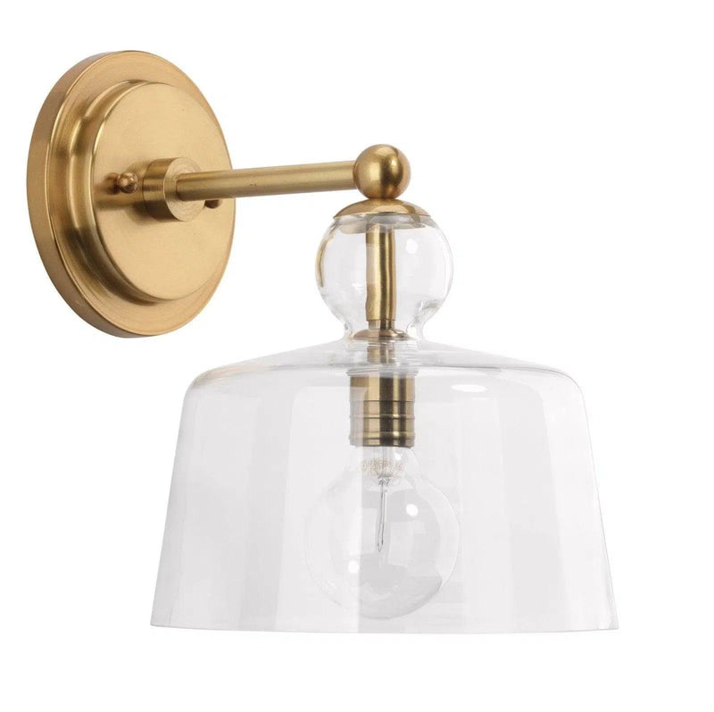 Brass & Clear Glass Hudson Wall Sconce Wall Sconces LOOMLAN By Jamie Young