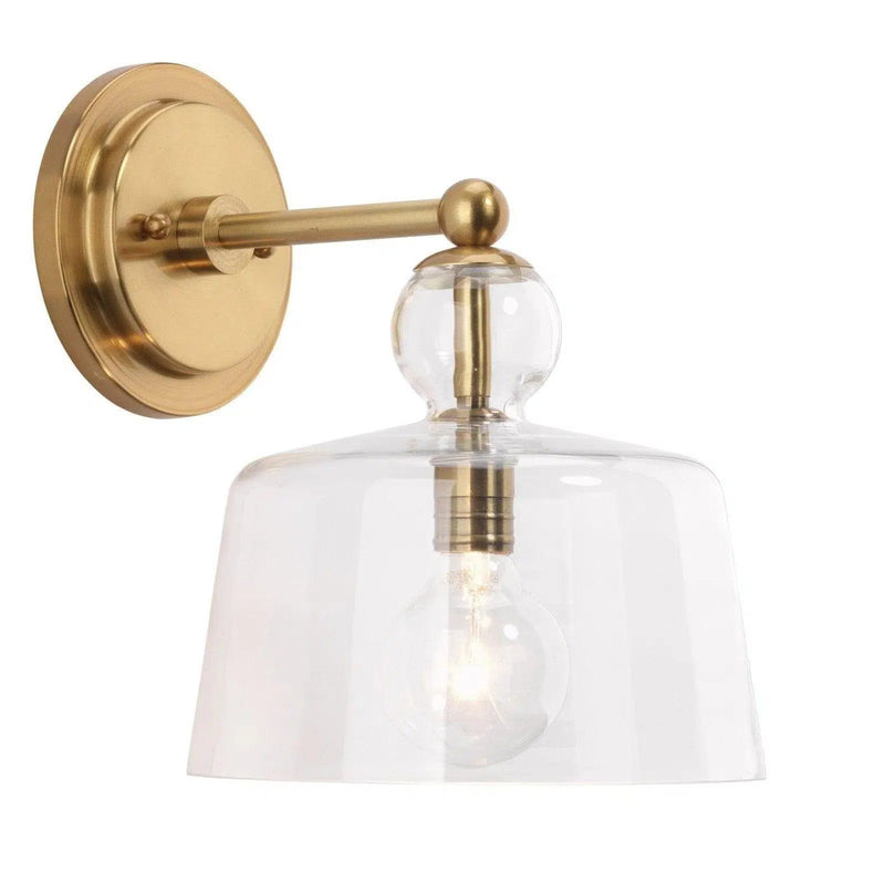 Brass & Clear Glass Hudson Wall Sconce Wall Sconces LOOMLAN By Jamie Young