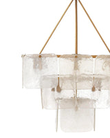 Brass & Glass Foyer Perignon Three Tier Chandelier Chandeliers LOOMLAN By Jamie Young