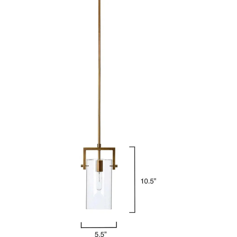 Brass and Glass Over Island Lighting Cambrai Pendant Small Pendants LOOMLAN By Jamie Young