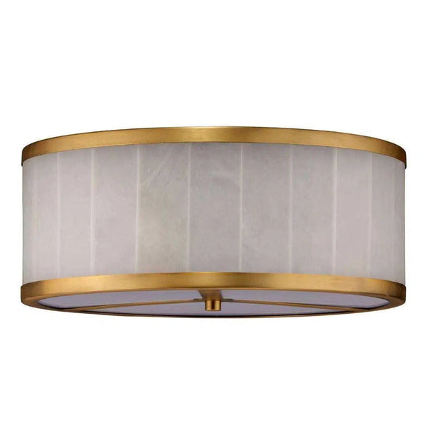 Brass & White Alabaster Large Upsala Flush Mount Ceiling Light Flush Mounts LOOMLAN By Jamie Young