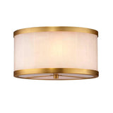 Brass & White Alabaster Small Upsala Flush Mount Ceiling Light Flush Mounts LOOMLAN By Jamie Young