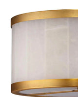 Brass & White Alabaster Small Upsala Flush Mount Ceiling Light Flush Mounts LOOMLAN By Jamie Young