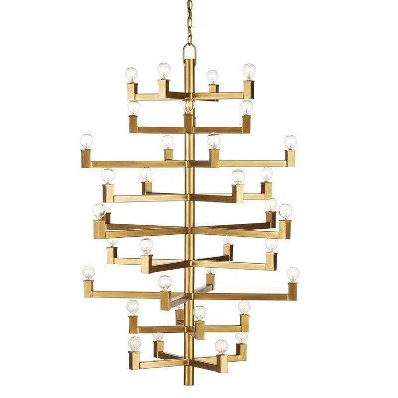 Brass Andre Large Chandelier Chandeliers LOOMLAN By Currey & Co