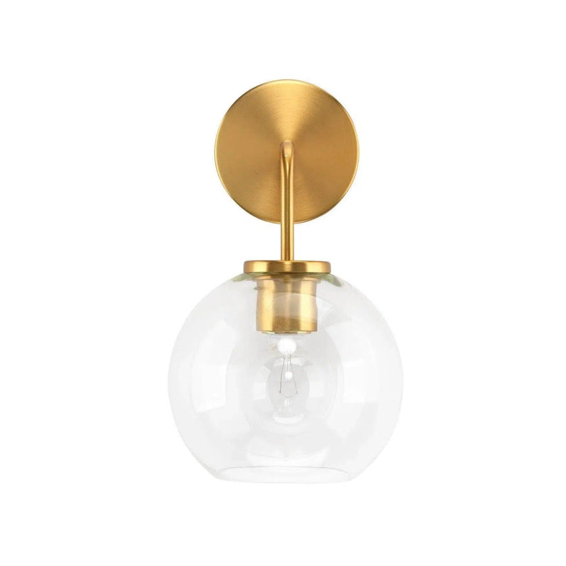 Brass Clear Glass Reece Wall Sconce Wall Sconces LOOMLAN By Jamie Young