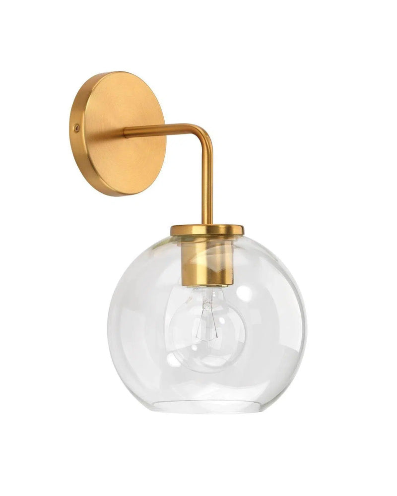 Brass Clear Glass Reece Wall Sconce Wall Sconces LOOMLAN By Jamie Young