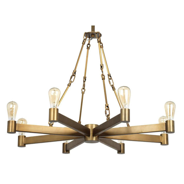 Brass Mid-Century Modern Manchester 8 Light Chandelier Chandeliers LOOMLAN By Jamie Young