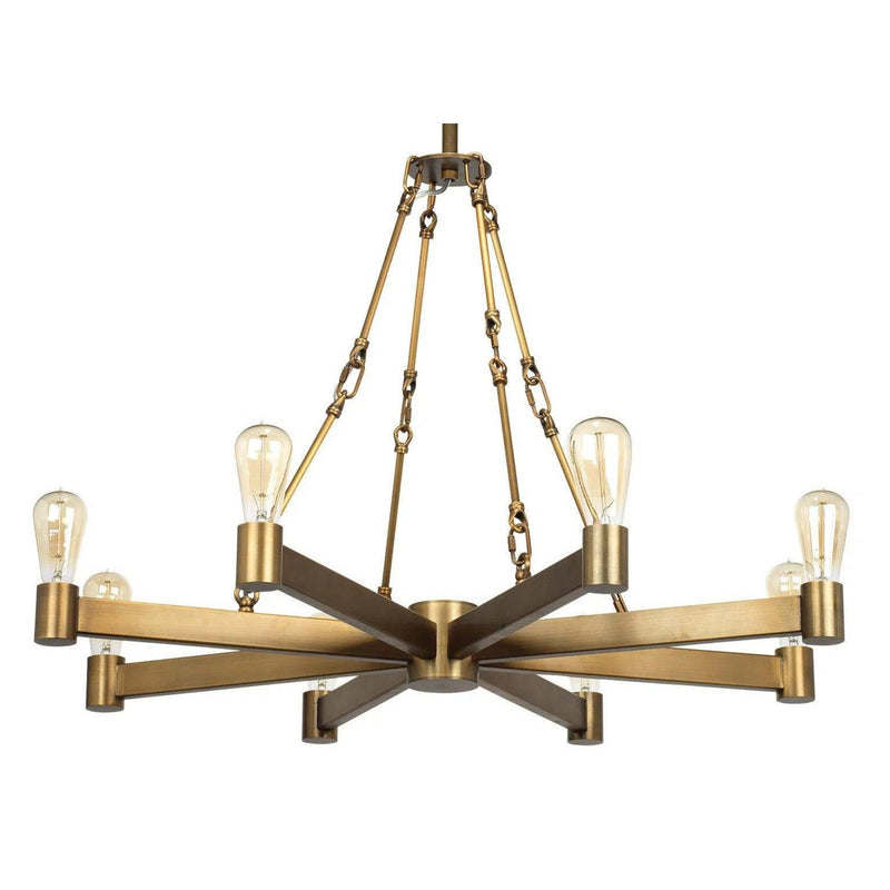 Brass Mid-Century Modern Manchester 8 Light Chandelier Chandeliers LOOMLAN By Jamie Young