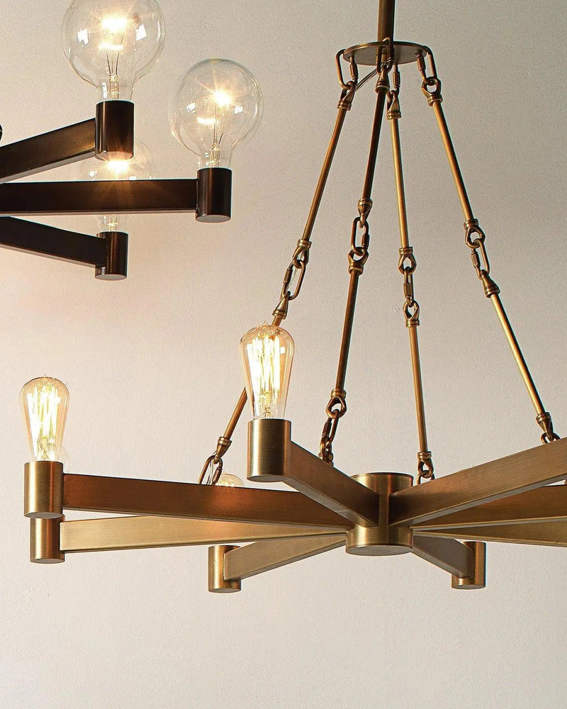 Brass Mid-Century Modern Manchester 8 Light Chandelier Chandeliers LOOMLAN By Jamie Young