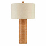 Brass Natural Rattan Salome Table Lamp Table Lamps LOOMLAN By Currey & Co