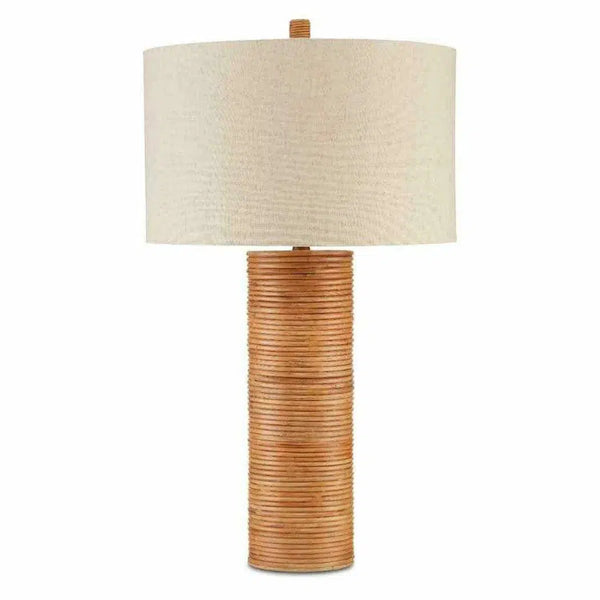 Brass Natural Rattan Salome Table Lamp Table Lamps LOOMLAN By Currey & Co