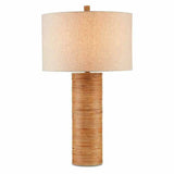 Brass Natural Rattan Salome Table Lamp Table Lamps LOOMLAN By Currey & Co