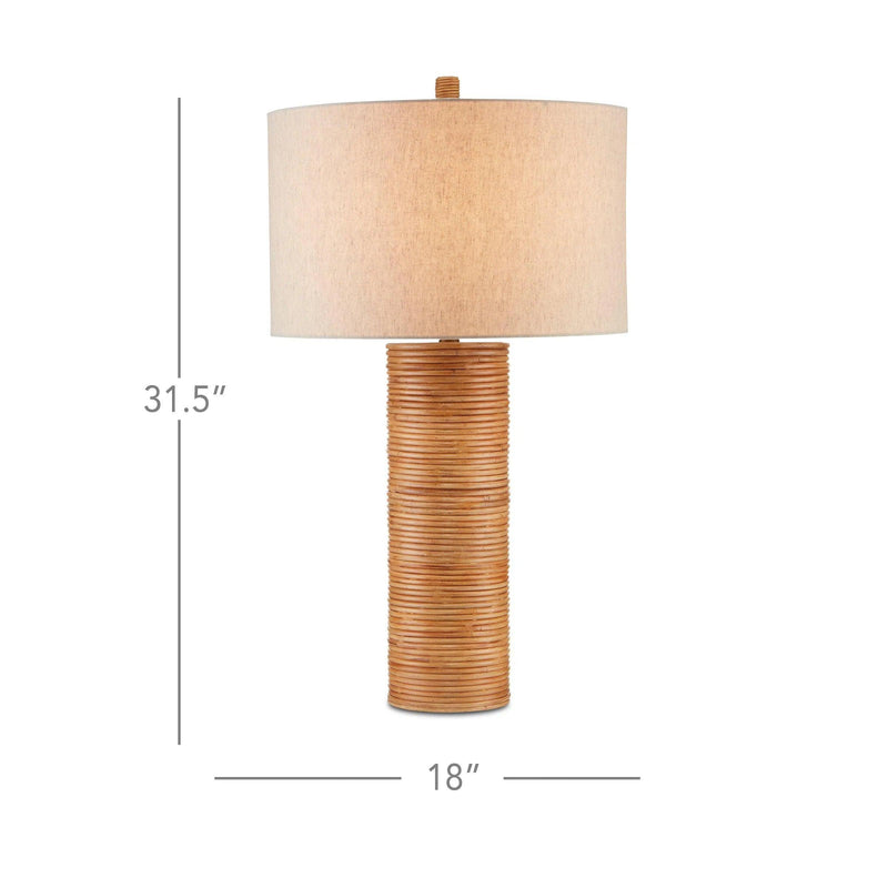 Brass Natural Rattan Salome Table Lamp Table Lamps LOOMLAN By Currey & Co