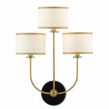 Brass Satin Black White Croydon Wall Sconce Wall Sconces LOOMLAN By Currey & Co