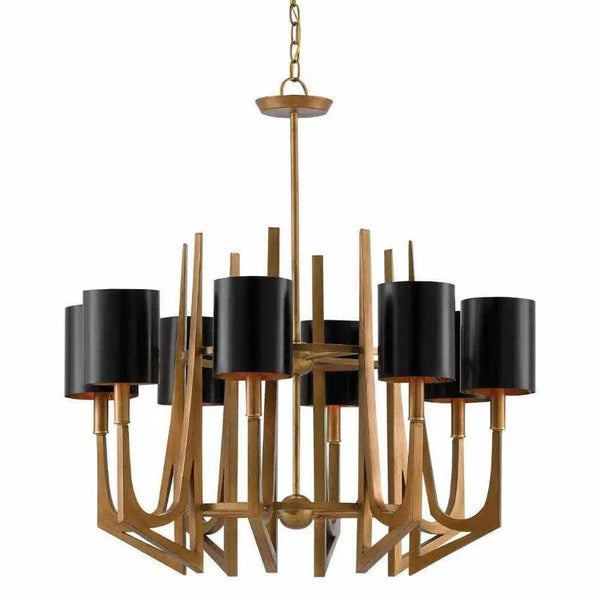 Brass Umberto Chandelier Chandeliers LOOMLAN By Currey & Co